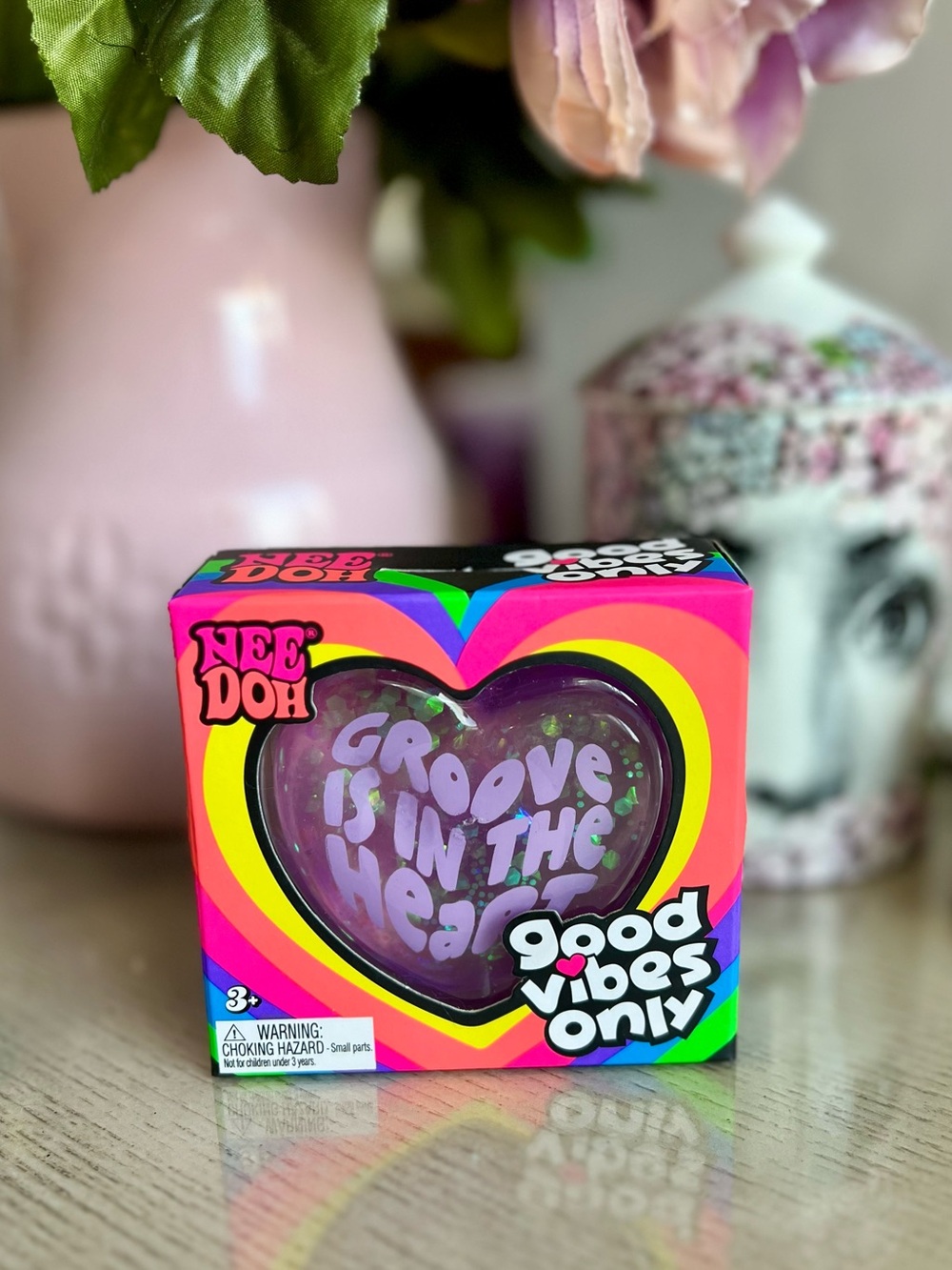 NEEDOH Good Vibes Only Purple Heart Stress Ball Squishy AUTHENTIC